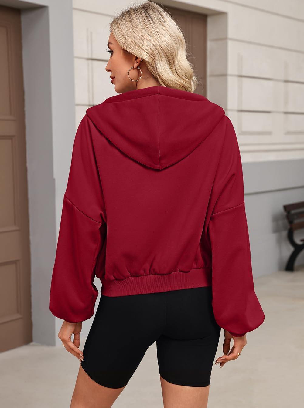 Womens Zip Up Hoodies Oversized Workout Sweatshirts Fall Fashion 2025 Casual Fleece Y2k Jackets Winter Fall Clothes