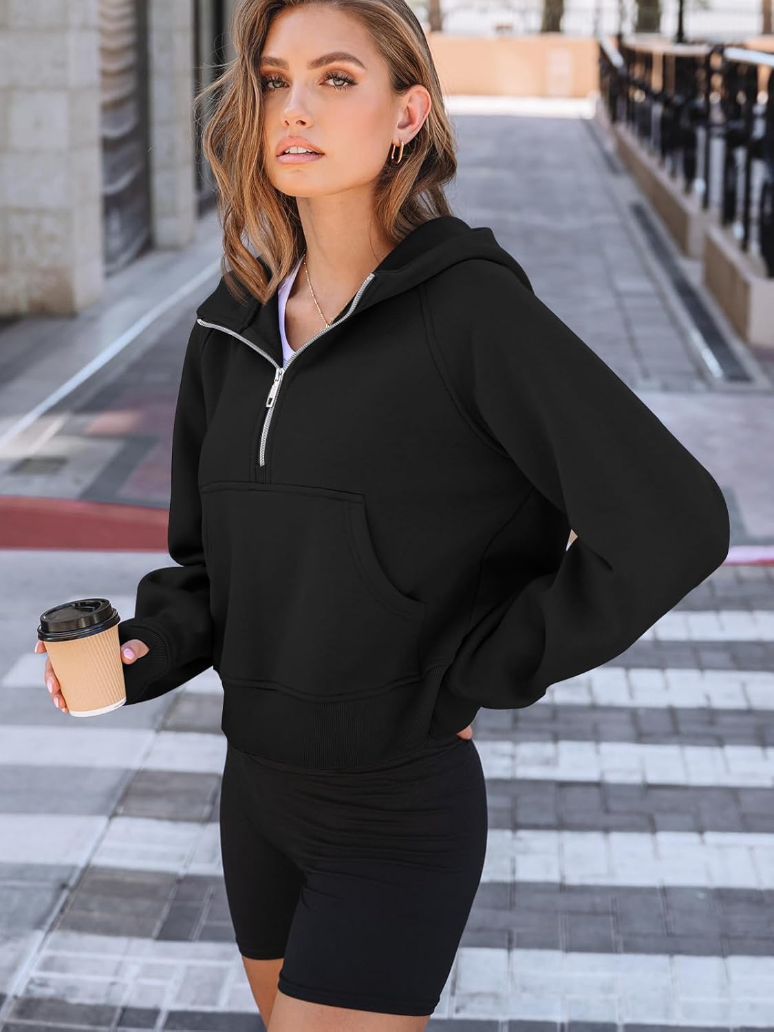 Womens Hoodies Fleece Fall Fashion Outfits Workout Sweatshirts Y2k Winter Zip Up Jackets Oversized Tops Clothes 2025