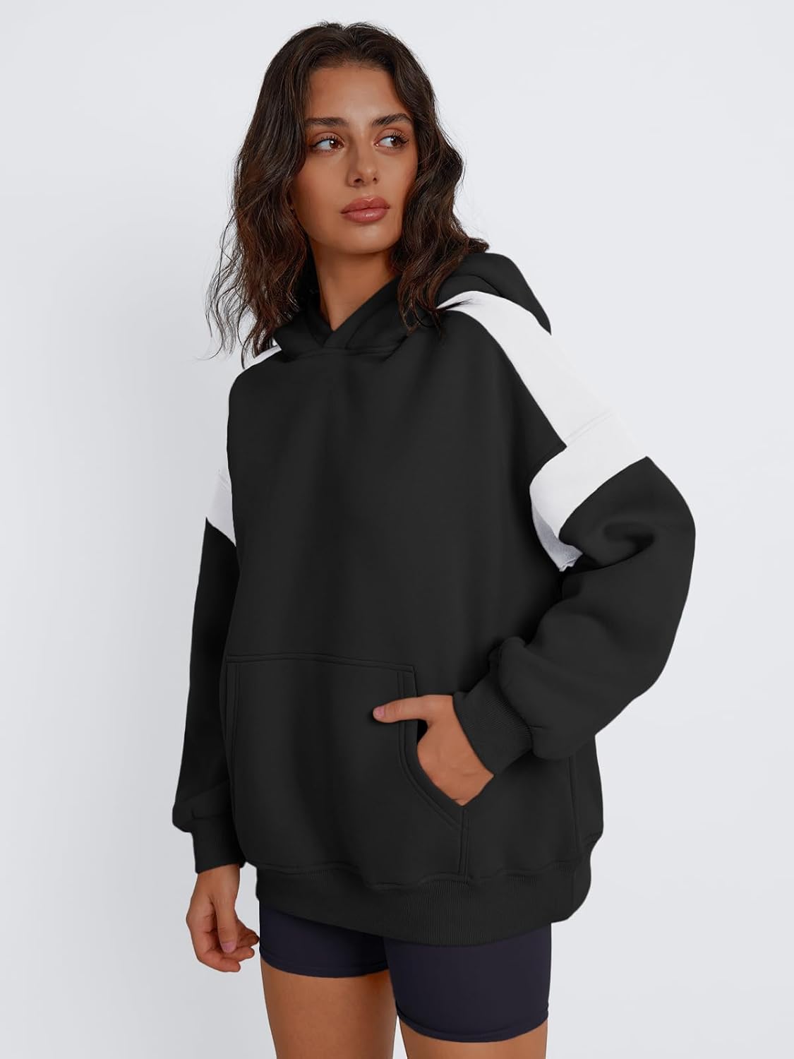 Womens Oversized Hoodies Color Block Fall Fashion 2025 Casual Long Sleeve Sweatshirts Y2k Winter Clothes