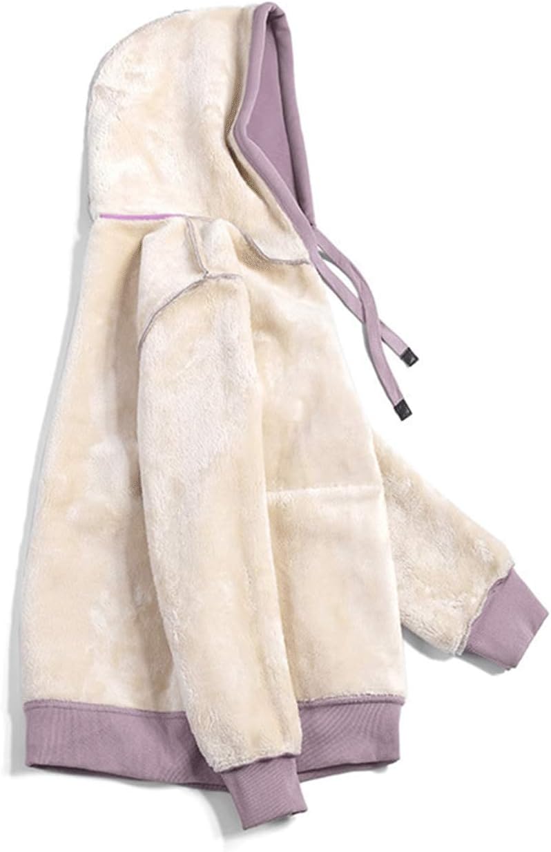 Womens Casual Winter Warm Fleece Sherpa Lined Pullover Hooded Sweatshirt