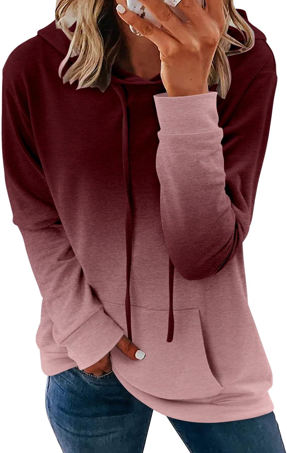 Women's Pullover Hoodies Teen Girls Trendy Fall Fashion Tops Hooded Sweatshirts