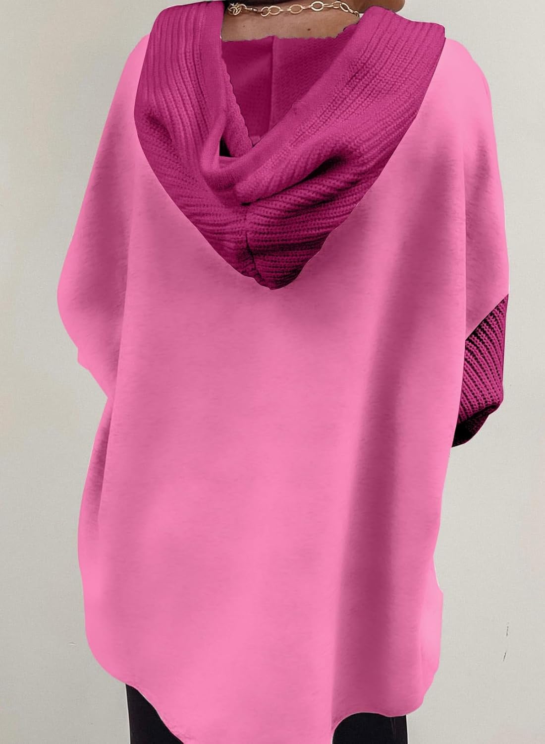 Oversized Sweatshirt for Women Loose Fit Casual Long Sleeve Button Hooded Sweatshirts Hoodies with Pocket