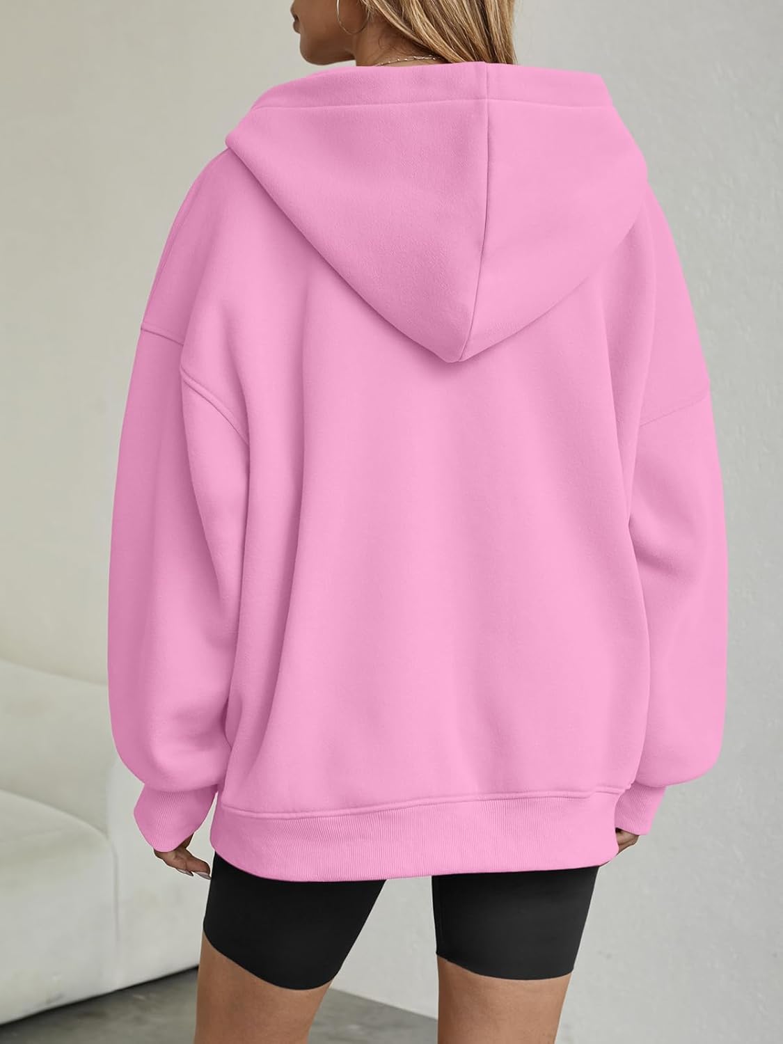 Womens Oversized V Neck Hoodies with Thumb Hole Pullover Sweatshirts Y2k Clothes Fall Fashion Outfits 2025