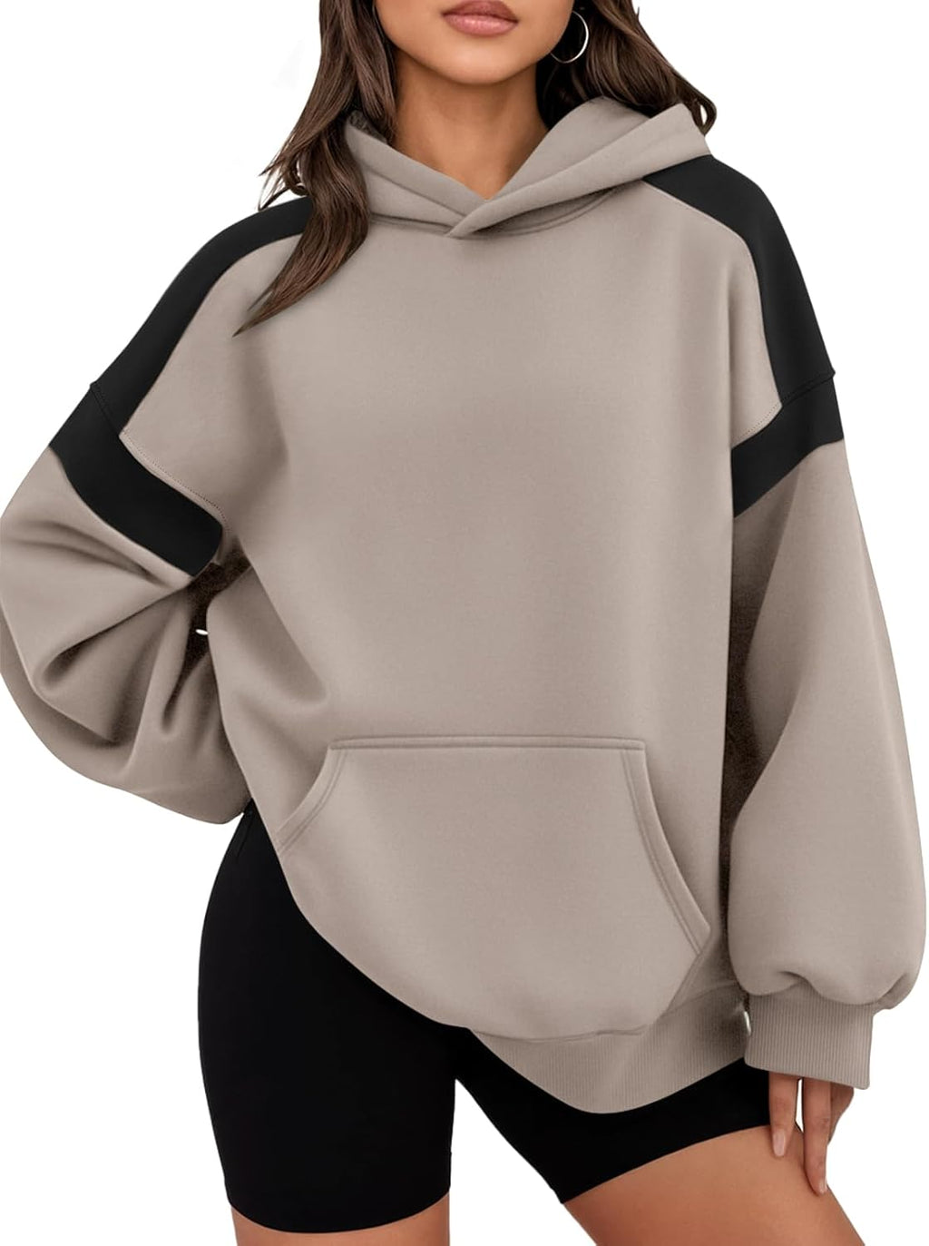 Womens Oversized Hoodies Color Block Fall Fashion 2025 Casual Long Sleeve Sweatshirts Y2k Winter Clothes