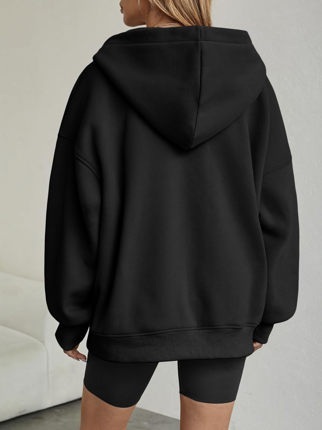 Womens Oversized V Neck Hoodies with Thumb Hole Pullover Sweatshirts Y2k Clothes Fall Fashion Outfits 2025