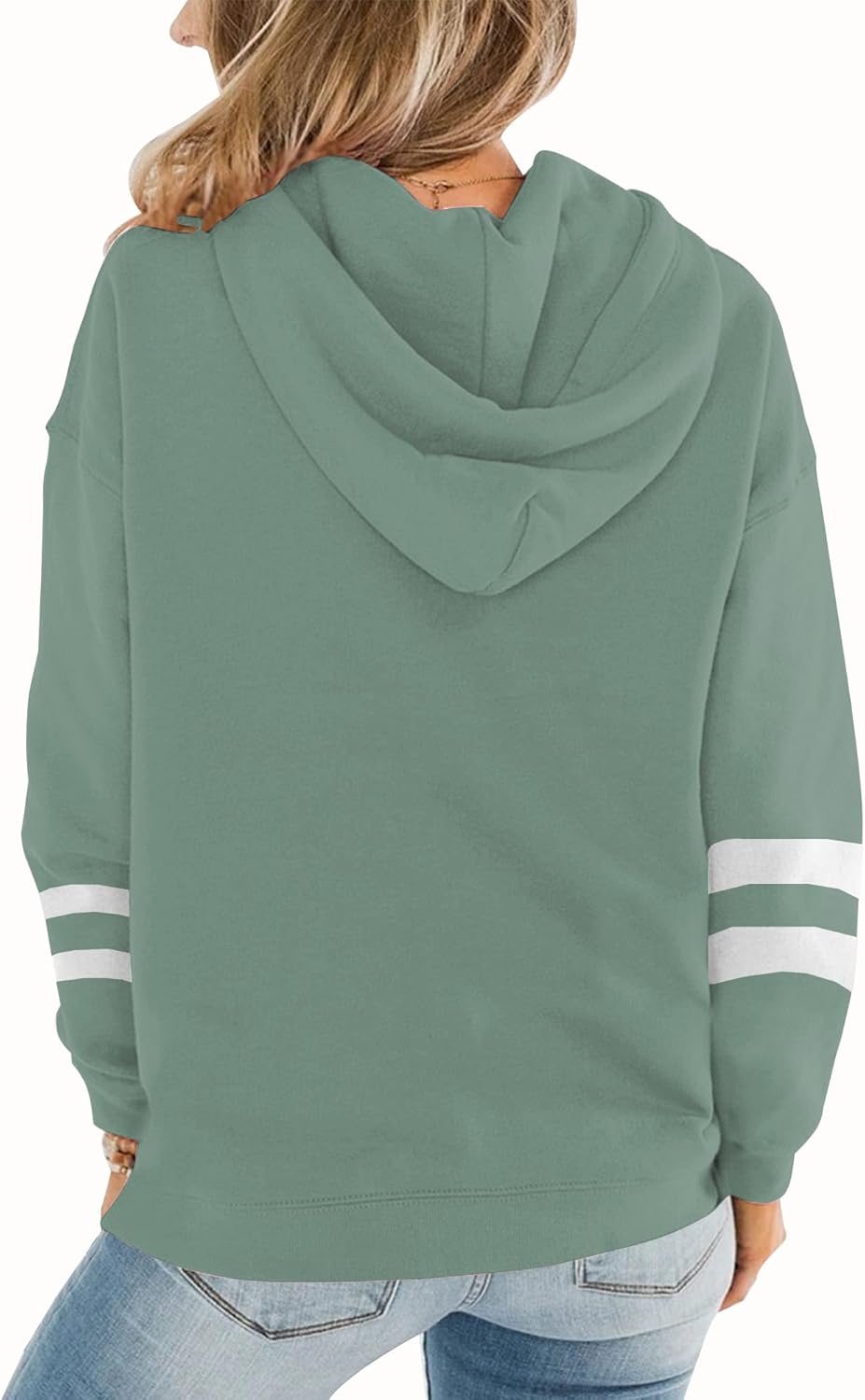 Womens Casual Hoodies Crew Neck Long Sleeve Sweatshirts with Pocket Lightweight Pullover Tops