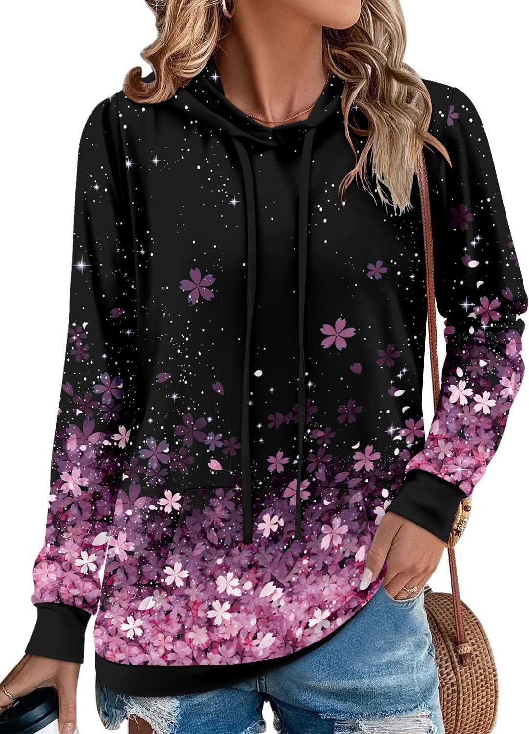 Women's Pullover Hoodies Teen Girls Trendy Fall Fashion Tops Hooded Sweatshirts