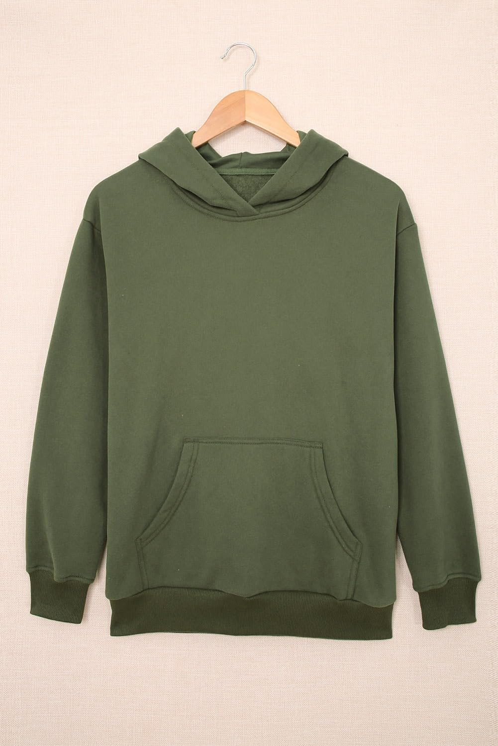 Women's Casual Hoodies Long Sleeve Solid Lightweight Pullover Tops Loose Sweatshirt with Pocket