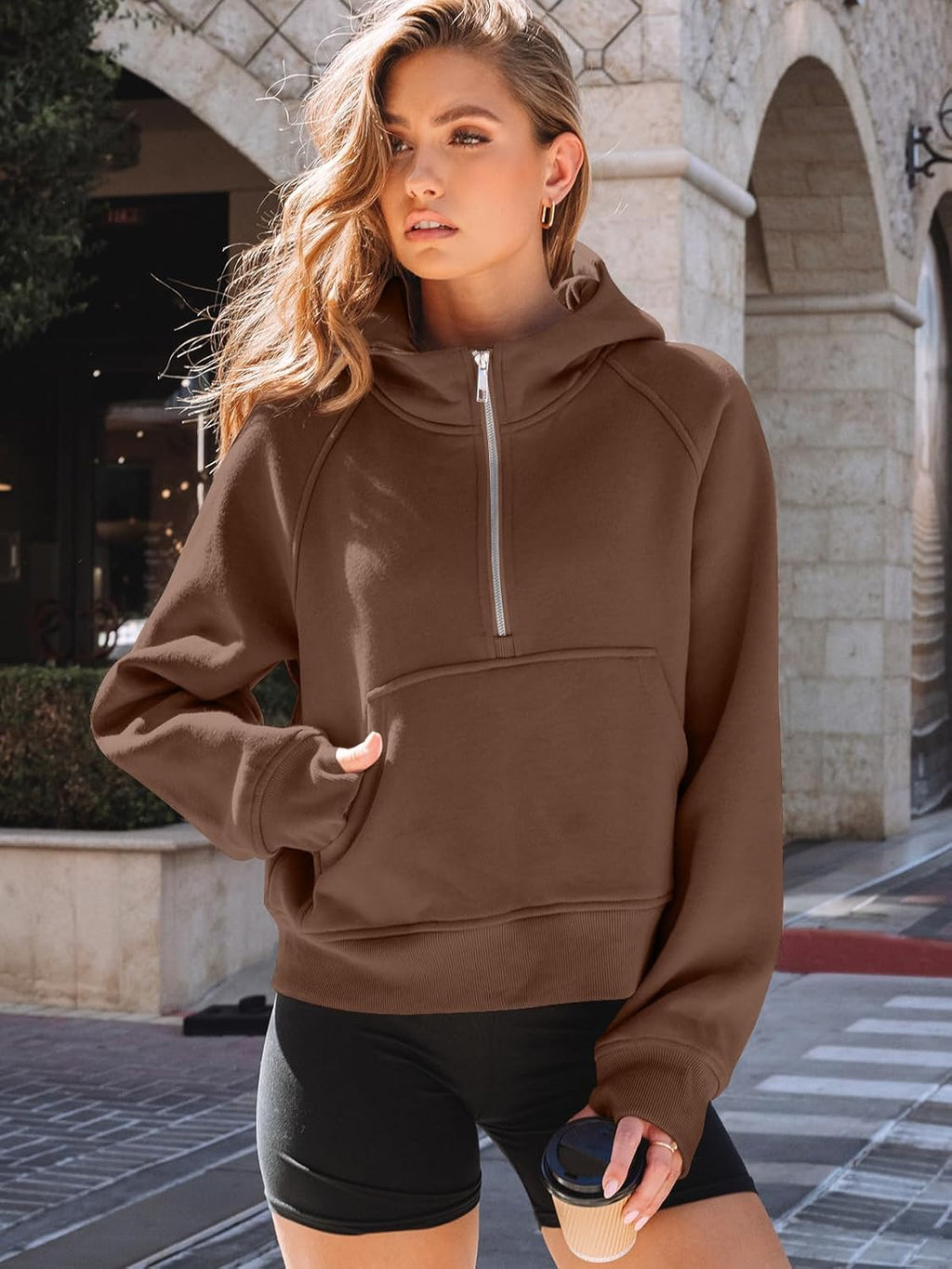 Womens Hoodies Fleece Fall Fashion Outfits Workout Sweatshirts Y2k Winter Zip Up Jackets Oversized Tops Clothes 2025