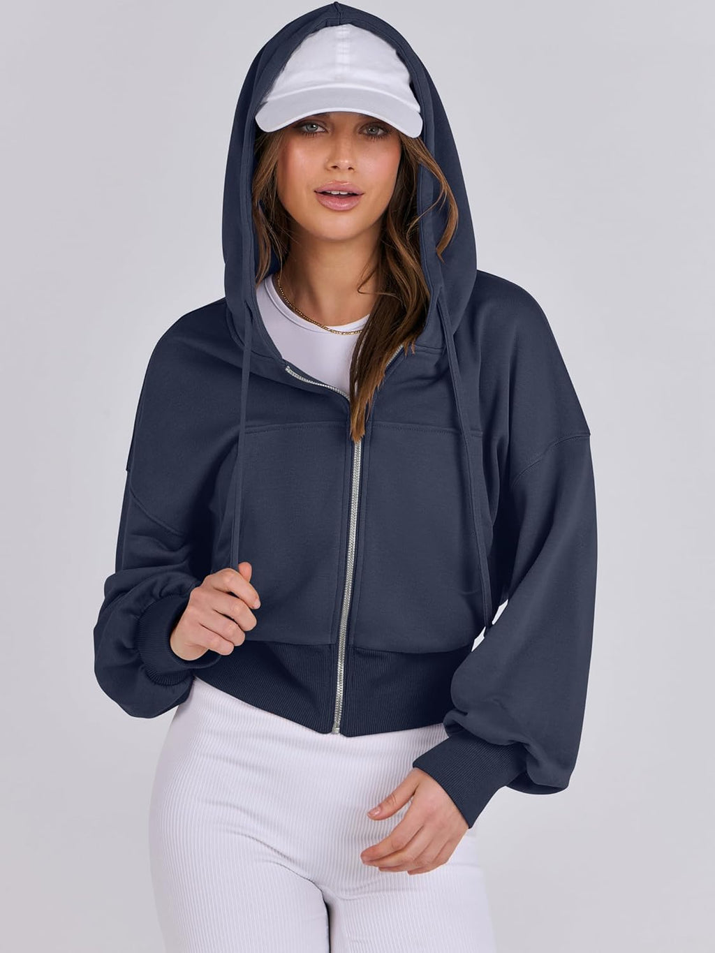 Womens Zip Up Hoodies Cropped Sweatshirts Casual Comfy Cute Zip Jackets Fashion Trendy Fall Outfits 2025 Y2K Clothes