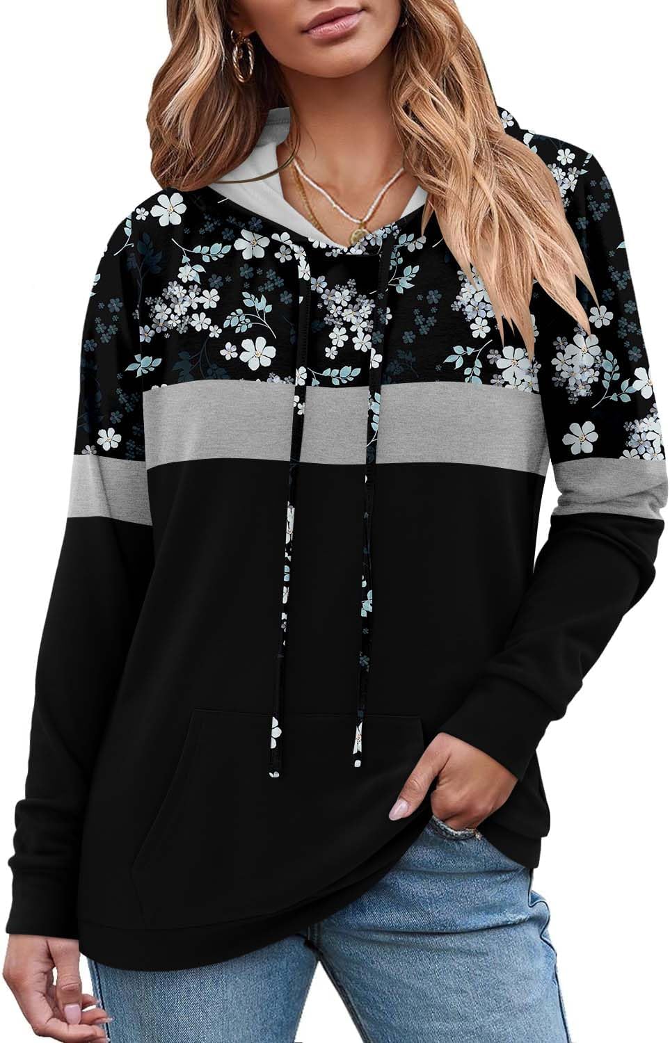 Women's Pullover Hoodies Teen Girls Trendy Fall Fashion Tops Hooded Sweatshirts