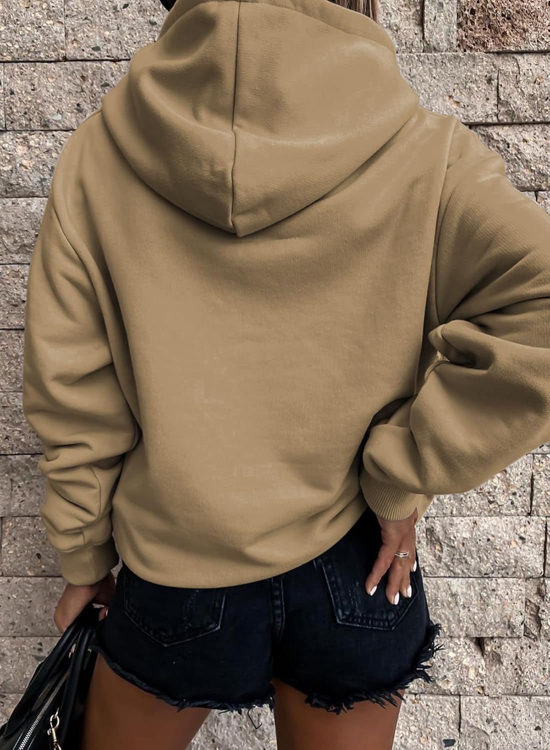 Women's Casual Hoodies Long Sleeve Solid Lightweight Pullover Tops Loose Sweatshirt with Pocket