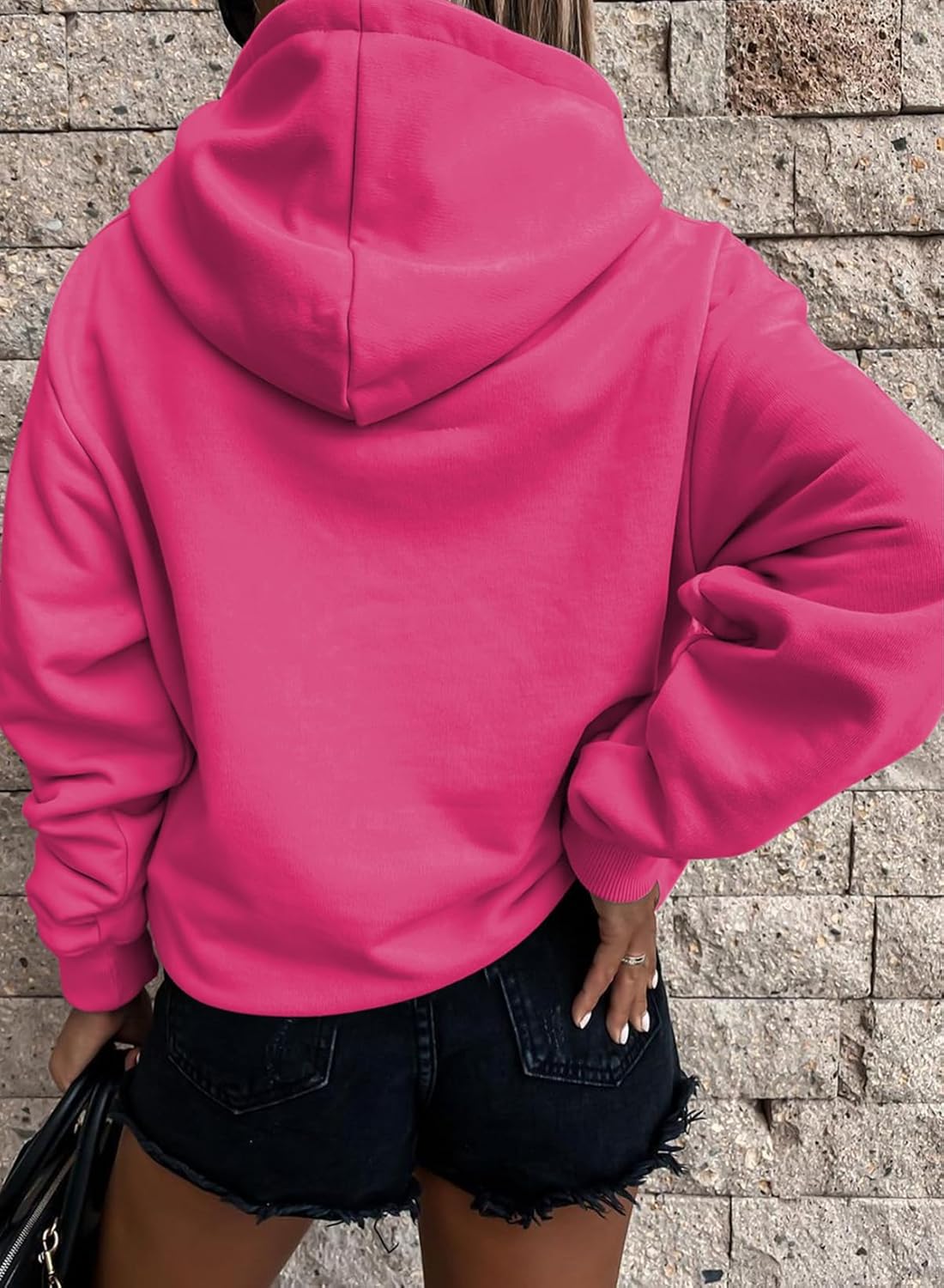 Women's Casual Hoodies Long Sleeve Solid Lightweight Pullover Tops Loose Sweatshirt with Pocket