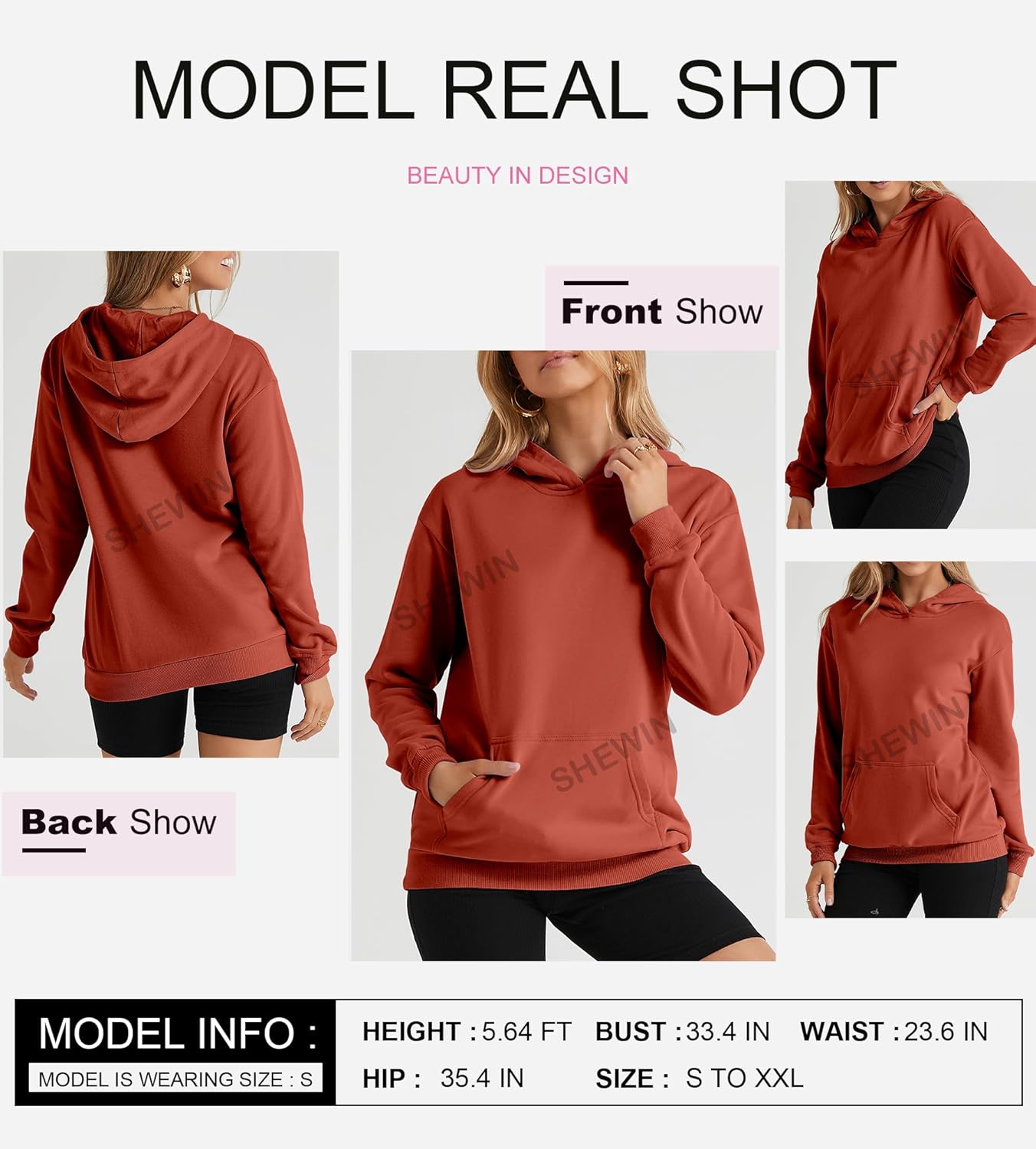 Women's Casual Hoodies Long Sleeve Solid Lightweight Pullover Tops Loose Sweatshirt with Pocket