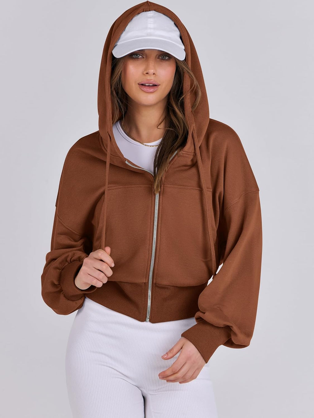Womens Zip Up Hoodies Cropped Sweatshirts Casual Comfy Cute Zip Jackets Fashion Trendy Fall Outfits 2025 Y2K Clothes