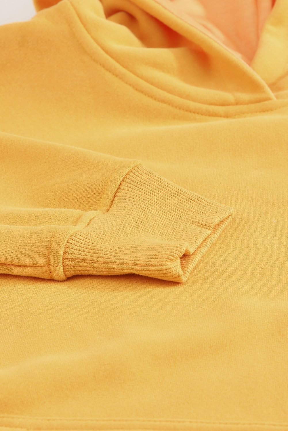 Women's Casual Hoodies Long Sleeve Solid Lightweight Pullover Tops Loose Sweatshirt with Pocket