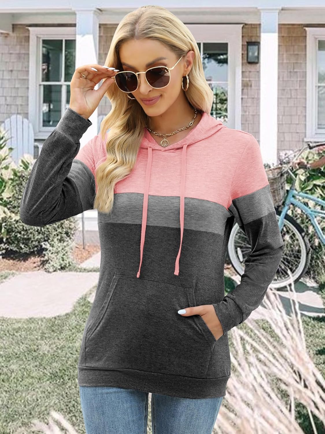 Women’s 2025 Fall Long Sleeve Hoodie Pullover Sweatshirt Lightweight Casual Tops Blouse