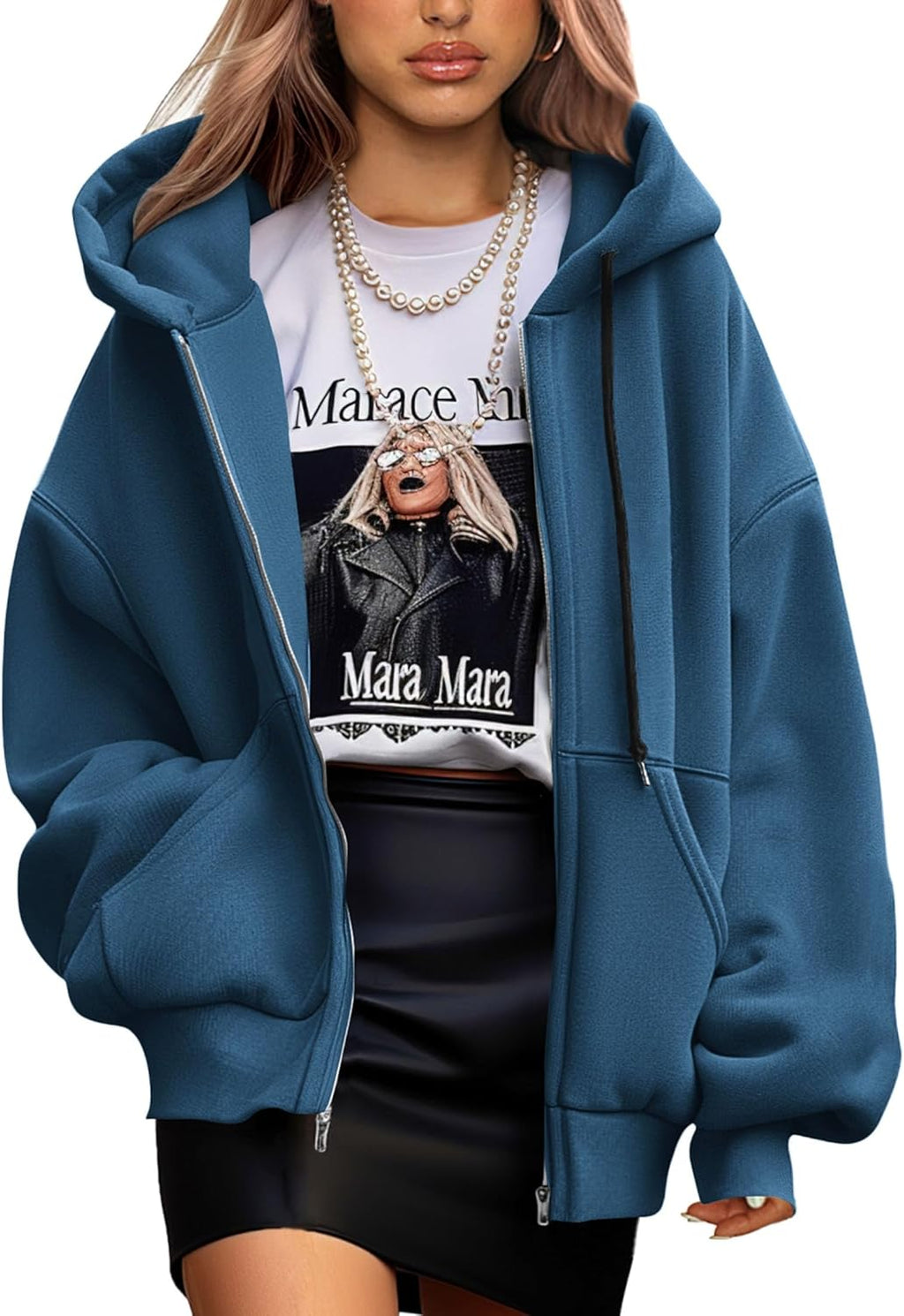 Women's 2025 Fall Oversized Hoodies Sweatshirt Long Sleeve Zip Up Pockets Loose Fit Y2K Winter Jackets Coat