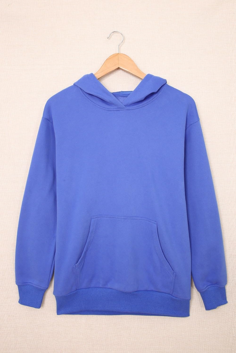 Women's Casual Hoodies Long Sleeve Solid Lightweight Pullover Tops Loose Sweatshirt with Pocket