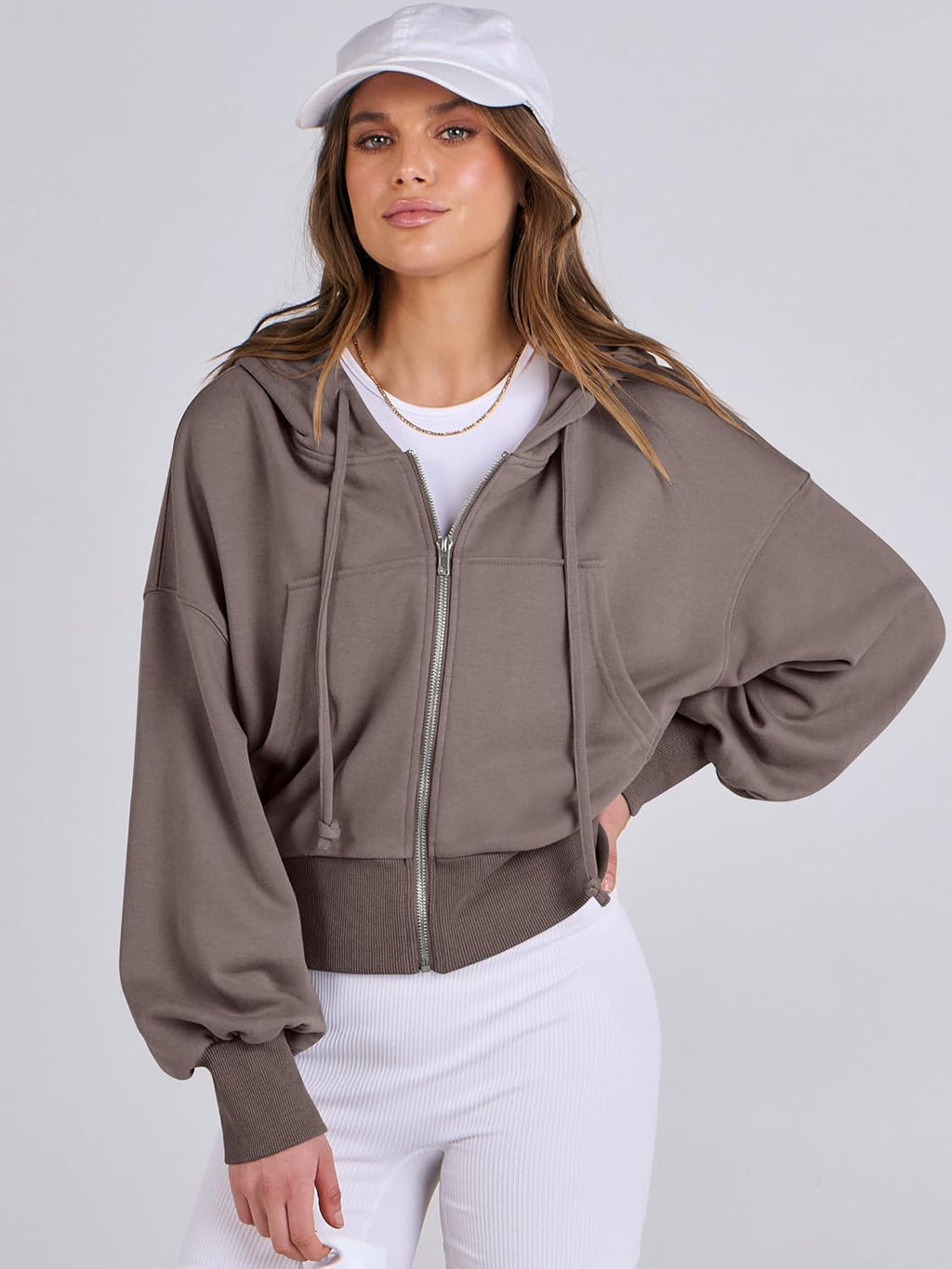 Womens Zip Up Hoodies Cropped Sweatshirts Casual Comfy Cute Zip Jackets Fashion Trendy Fall Outfits 2025 Y2K Clothes