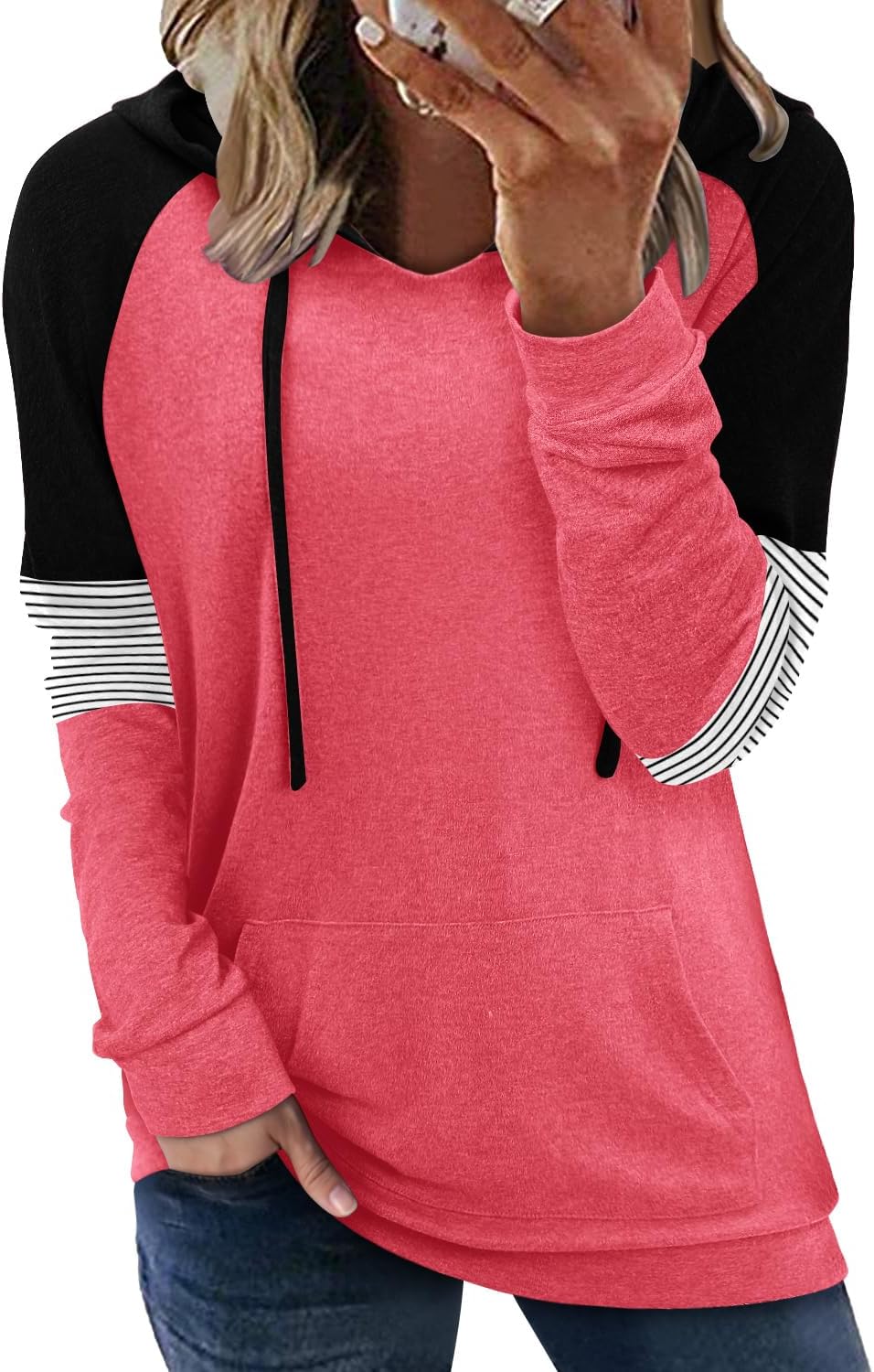 Women's Pullover Hoodies Teen Girls Trendy Fall Fashion Tops Hooded Sweatshirts