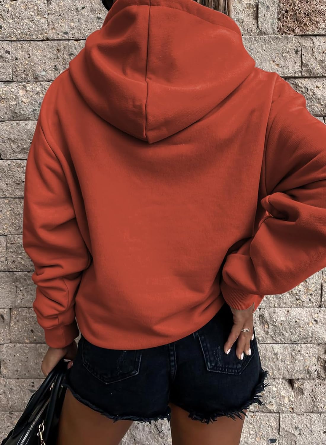 Women's Casual Hoodies Long Sleeve Solid Lightweight Pullover Tops Loose Sweatshirt with Pocket