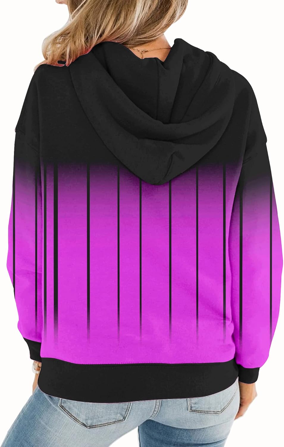 Womens Casual Hoodies Crew Neck Long Sleeve Sweatshirts with Pocket Lightweight Pullover Tops