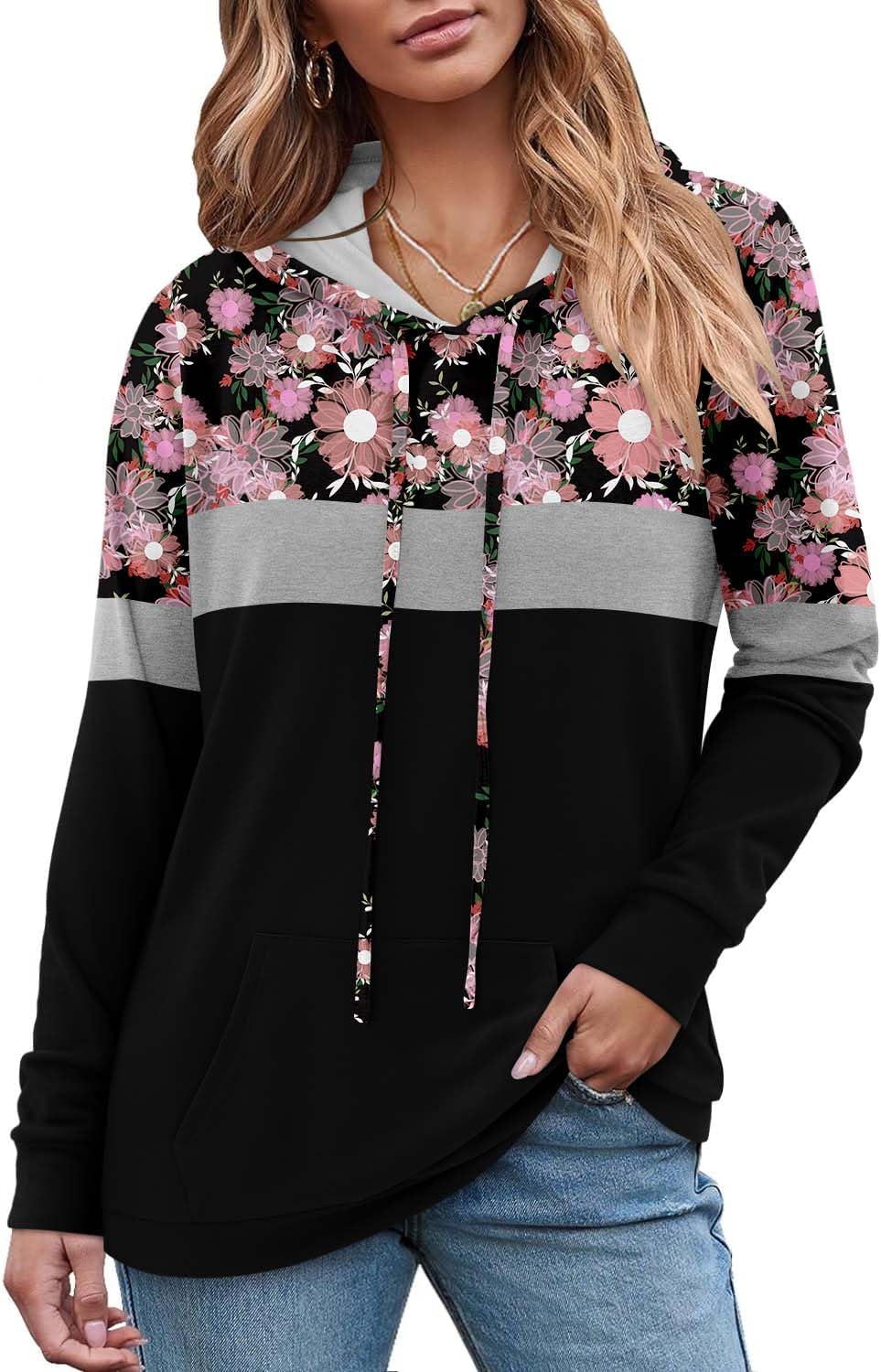 Women's Pullover Hoodies Teen Girls Trendy Fall Fashion Tops Hooded Sweatshirts