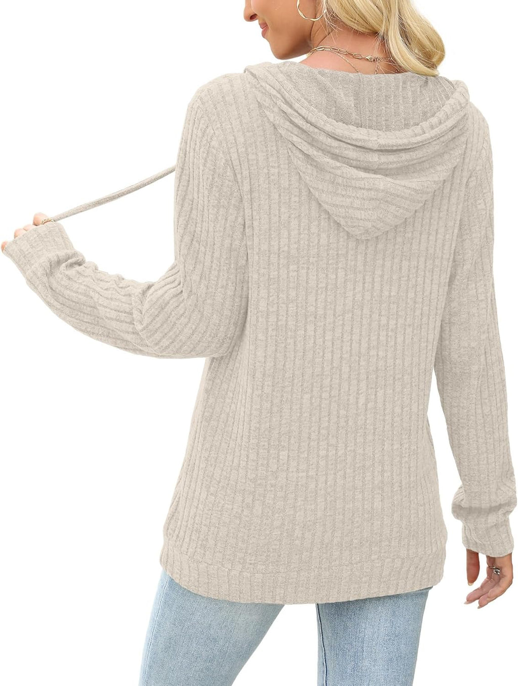 Womens Sweaters Fall Long Sleeve Hoodie Laides Sweatshirts Loose Casual Fashion Clothes S-2XL