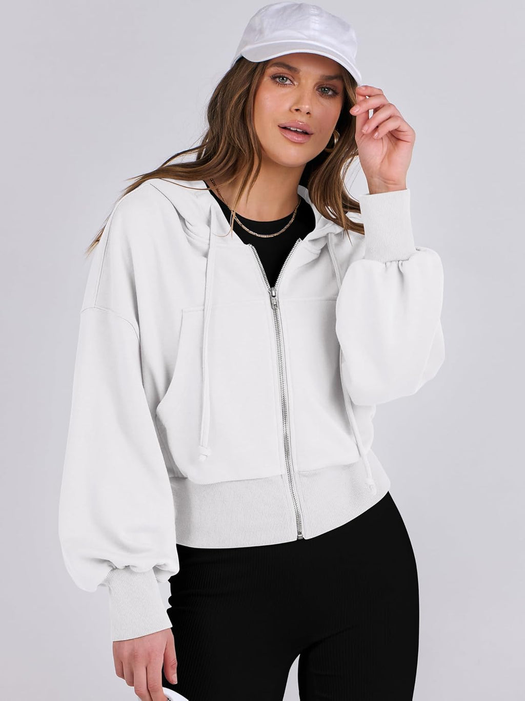 Womens Zip Up Hoodies Cropped Sweatshirts Casual Comfy Cute Zip Jackets Fashion Trendy Fall Outfits 2025 Y2K Clothes