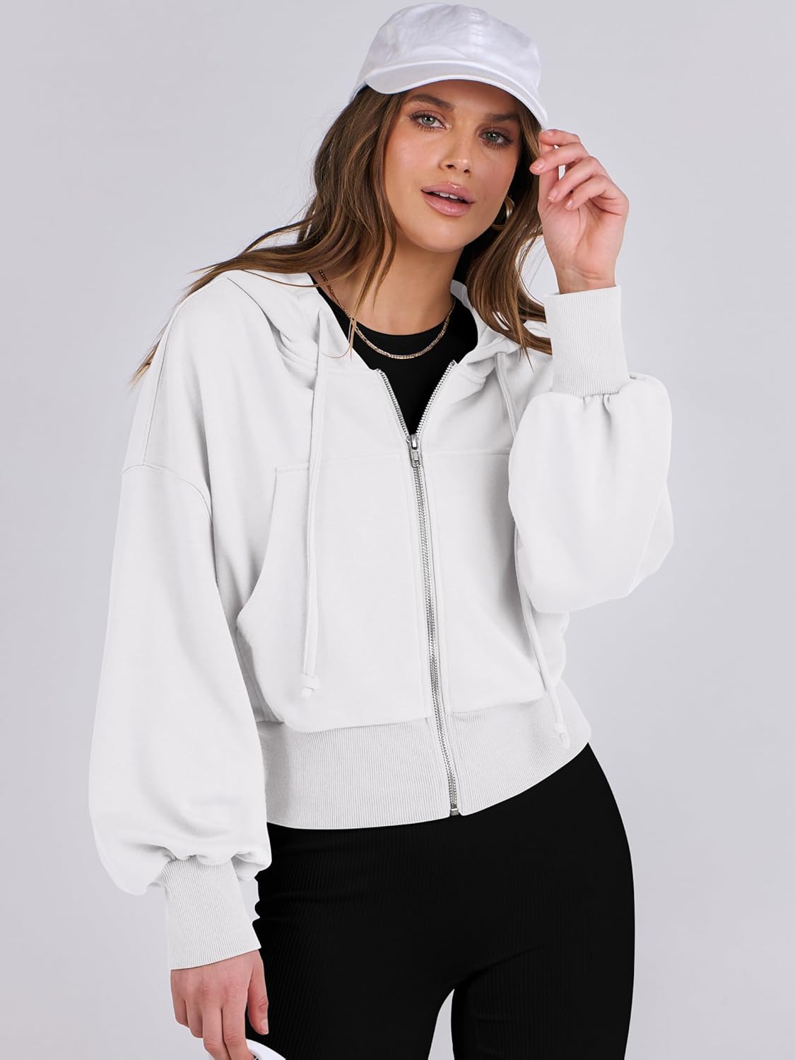 Womens Zip Up Hoodies Cropped Sweatshirts Casual Comfy Cute Zip Jackets Fashion Trendy Fall Outfits 2025 Y2K Clothes
