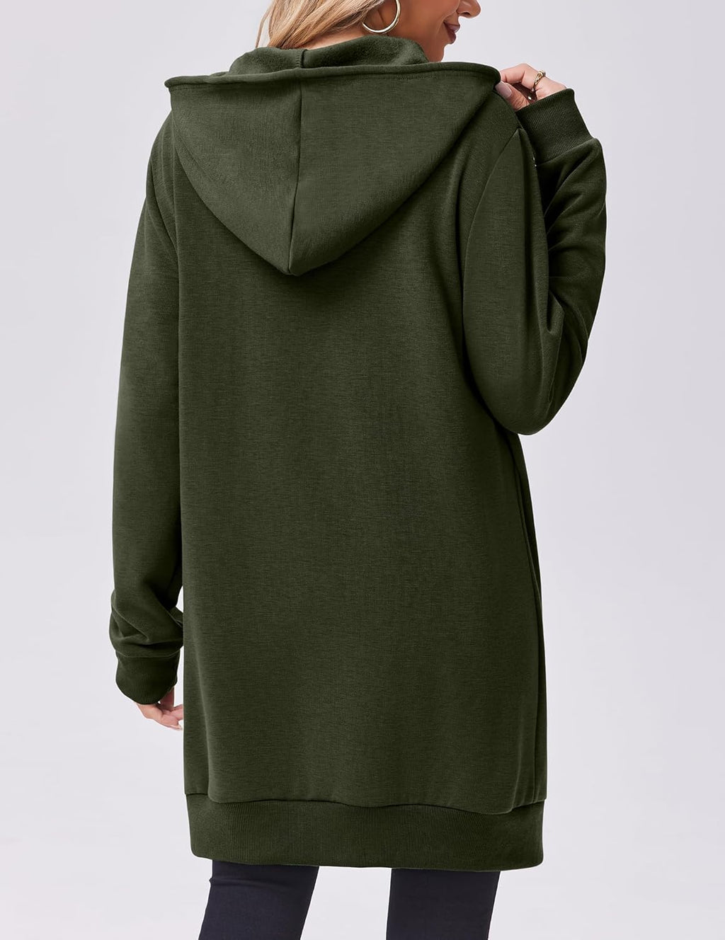 Zip Up Hoodies For Women Long Sleeve Oversized Sweatshirts Casual Lightweight Fleece Jackets With Pockets