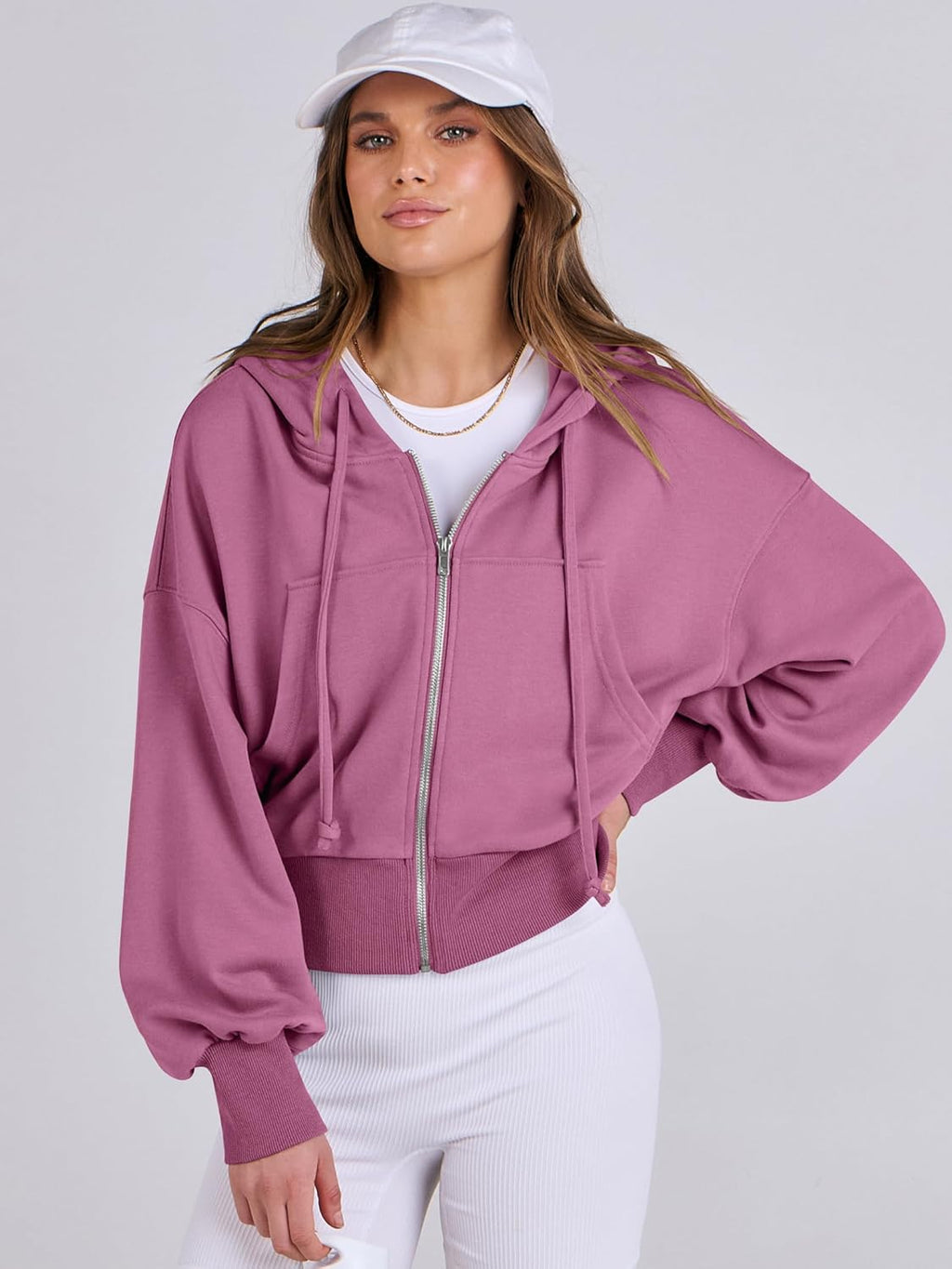 Womens Zip Up Hoodies Cropped Sweatshirts Casual Comfy Cute Zip Jackets Fashion Trendy Fall Outfits 2025 Y2K Clothes