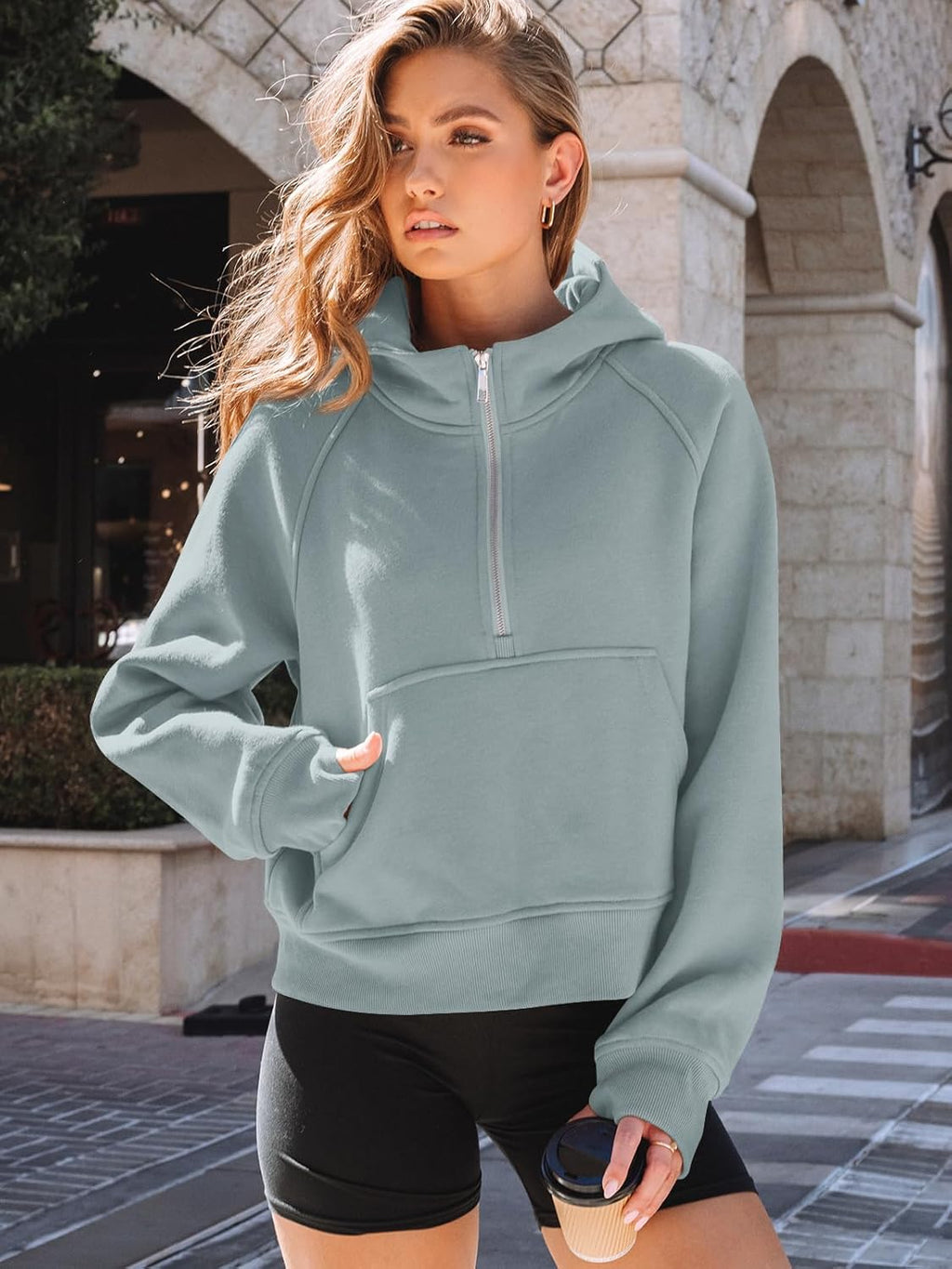 Womens Hoodies Fleece Fall Fashion Outfits Workout Sweatshirts Y2k Winter Zip Up Jackets Oversized Tops Clothes 2025