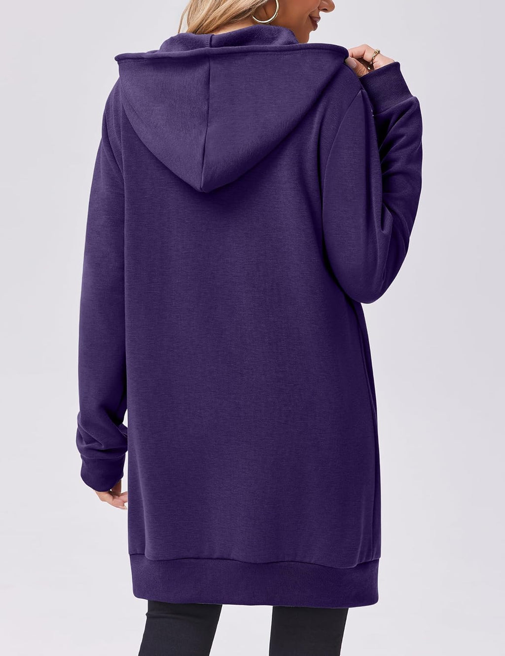 Zip Up Hoodies For Women Long Sleeve Oversized Sweatshirts Casual Lightweight Fleece Jackets With Pockets