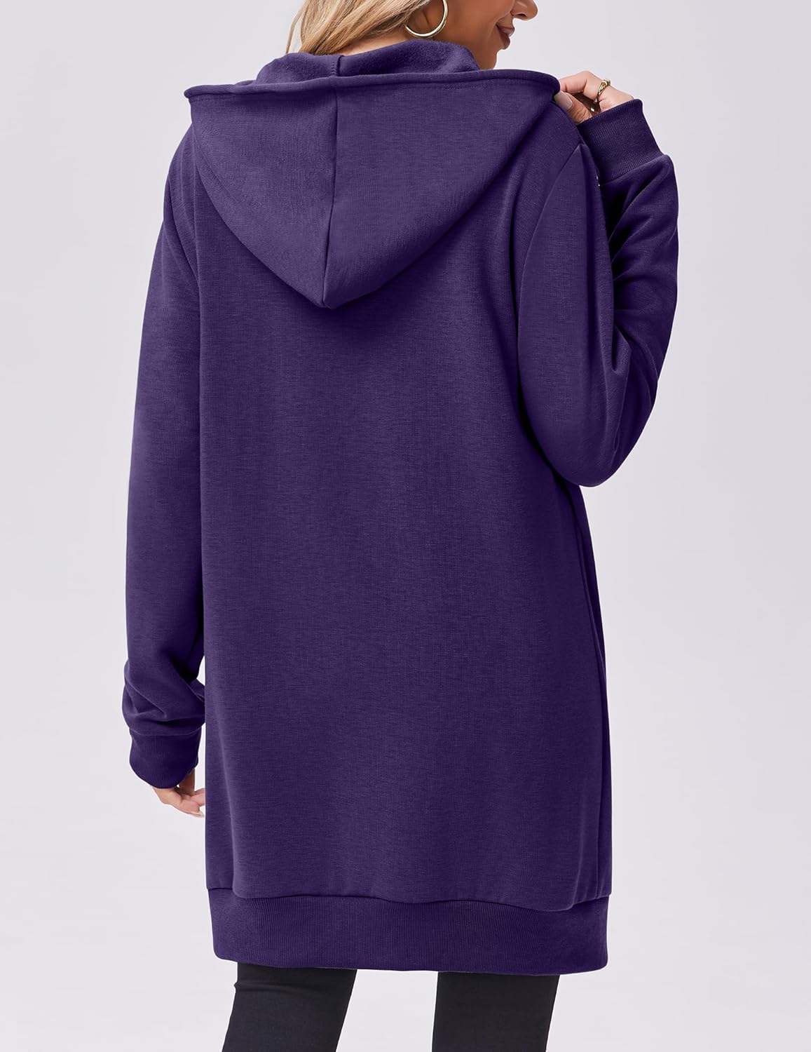 Zip Up Hoodies For Women Long Sleeve Oversized Sweatshirts Casual Lightweight Fleece Jackets With Pockets