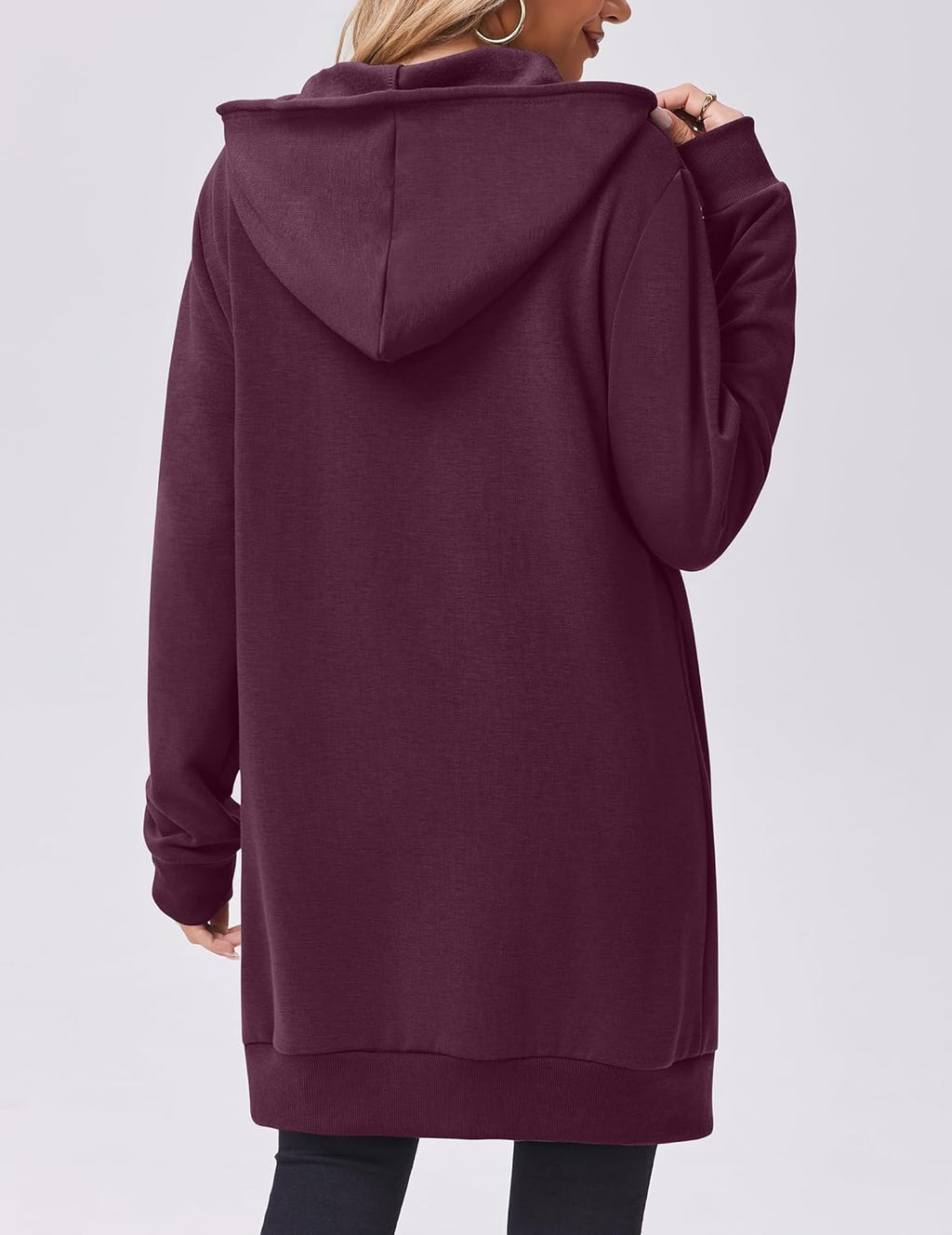 Zip Up Hoodies For Women Long Sleeve Oversized Sweatshirts Casual Lightweight Fleece Jackets With Pockets