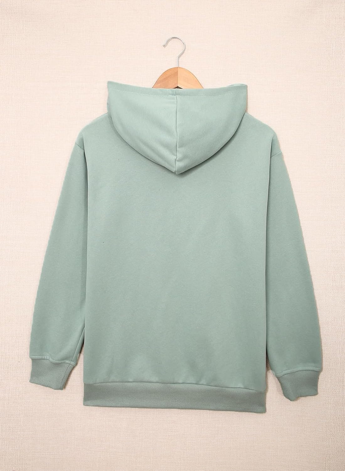 Women's Casual Hoodies Long Sleeve Solid Lightweight Pullover Tops Loose Sweatshirt with Pocket