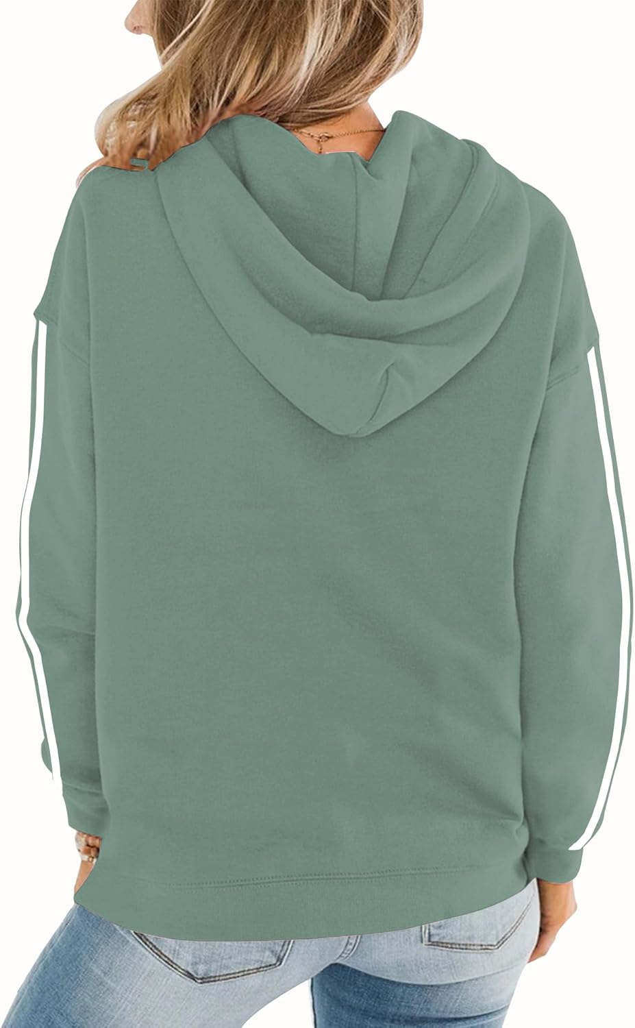 Womens Casual Hoodies Crew Neck Long Sleeve Sweatshirts with Pocket Lightweight Pullover Tops