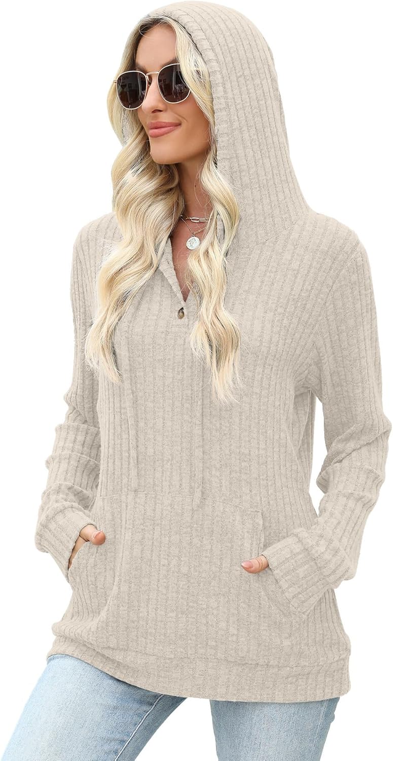 Womens Sweaters Fall Long Sleeve Hoodie Laides Sweatshirts Loose Casual Fashion Clothes S-2XL