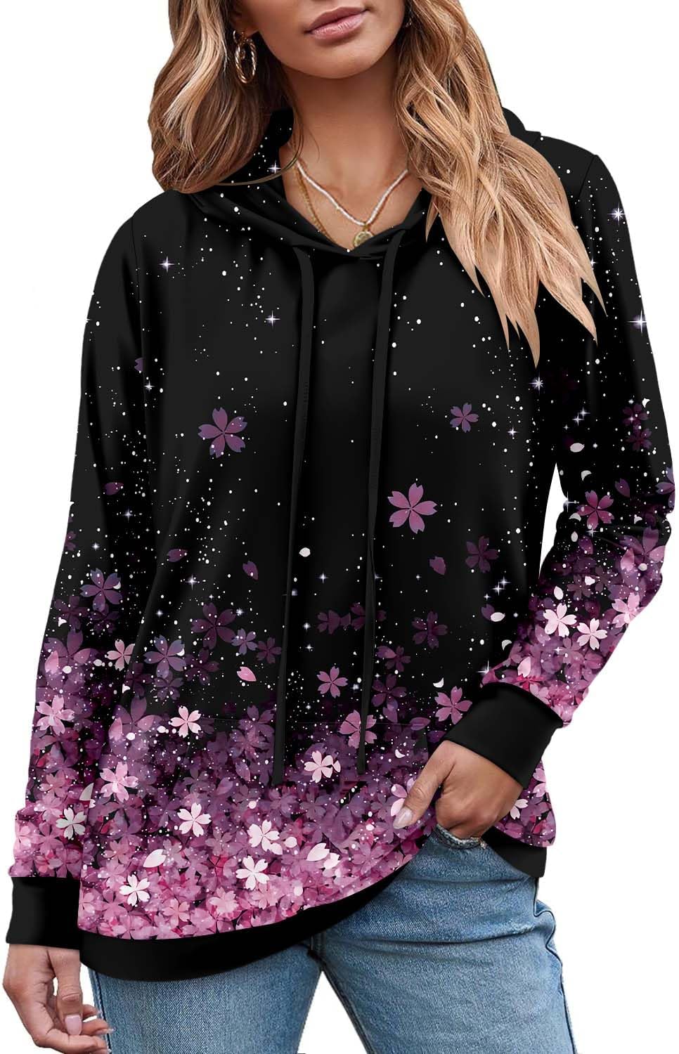 Women's Pullover Hoodies Teen Girls Trendy Fall Fashion Tops Hooded Sweatshirts