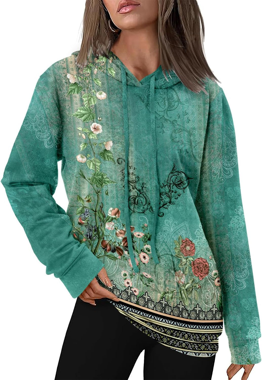 Women's Pullover Hoodies Teen Girls Trendy Fall Fashion Tops Hooded Sweatshirts