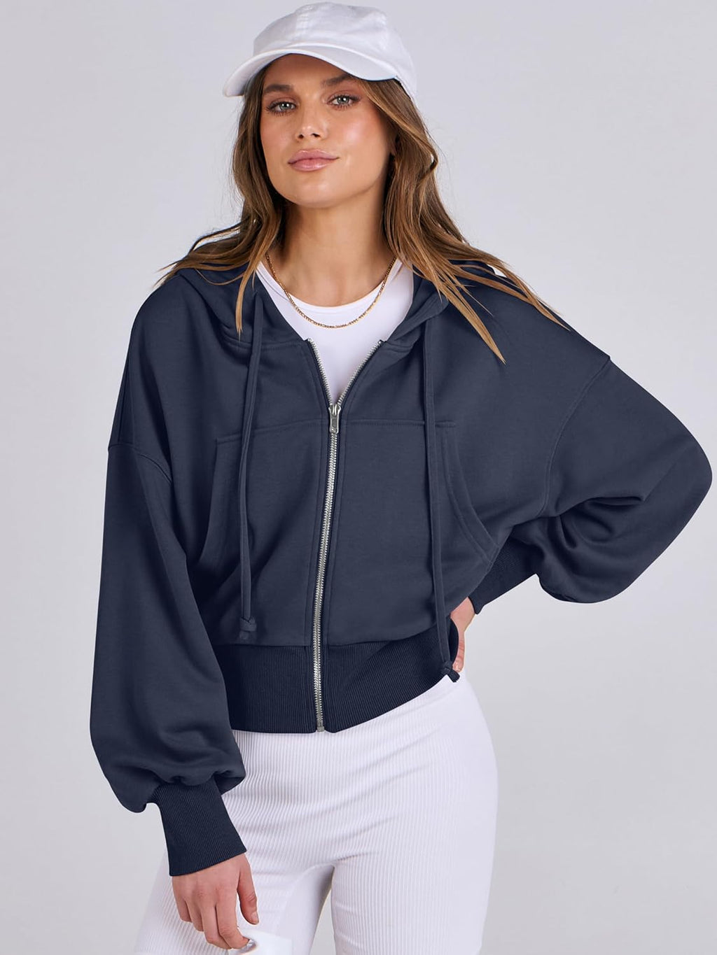 Womens Zip Up Hoodies Cropped Sweatshirts Casual Comfy Cute Zip Jackets Fashion Trendy Fall Outfits 2025 Y2K Clothes