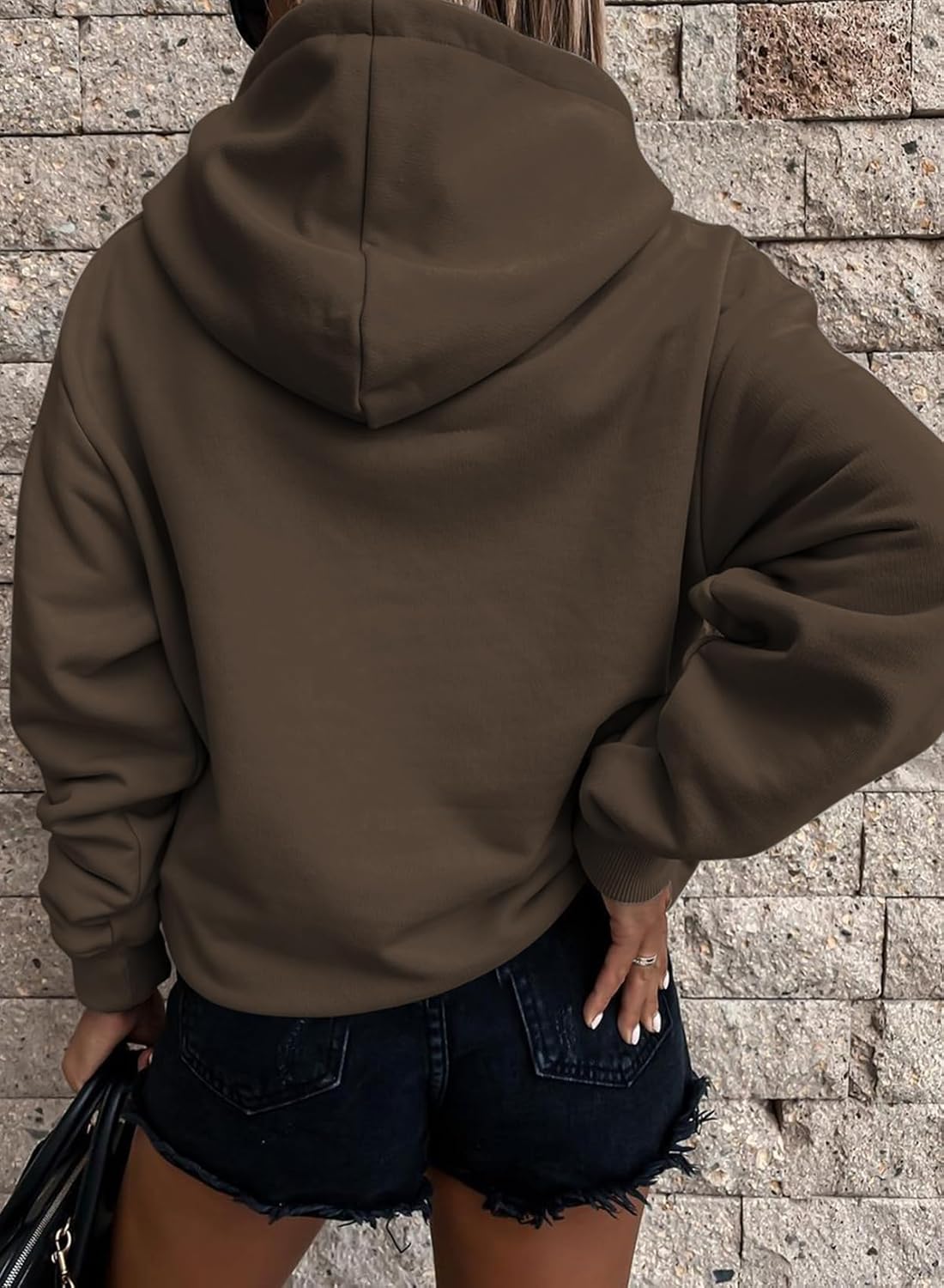 Women's Casual Hoodies Long Sleeve Solid Lightweight Pullover Tops Loose Sweatshirt with Pocket