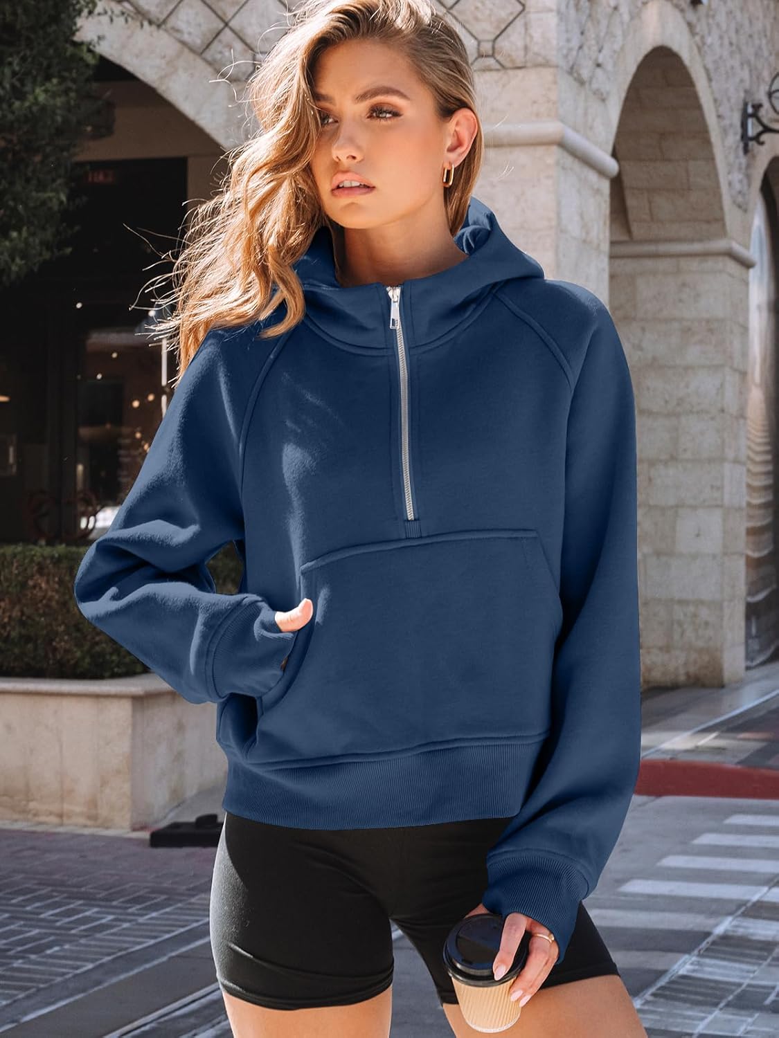 Womens Hoodies Fleece Fall Fashion Outfits Workout Sweatshirts Y2k Winter Zip Up Jackets Oversized Tops Clothes 2025