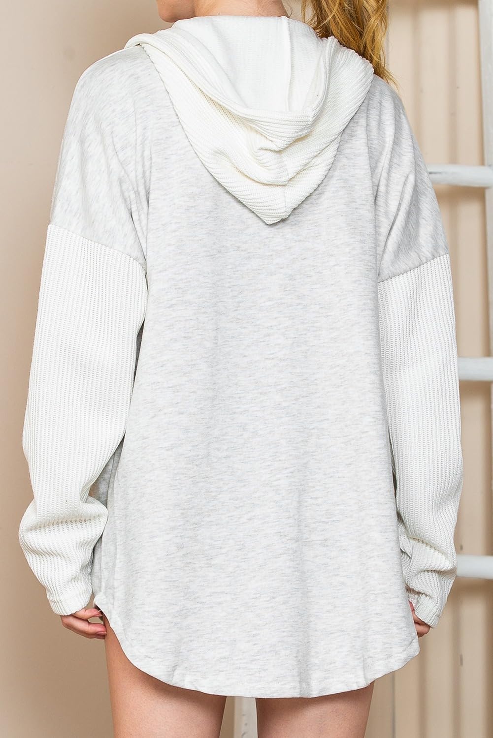 Oversized Sweatshirt for Women Loose Fit Casual Long Sleeve Button Hooded Sweatshirts Hoodies with Pocket