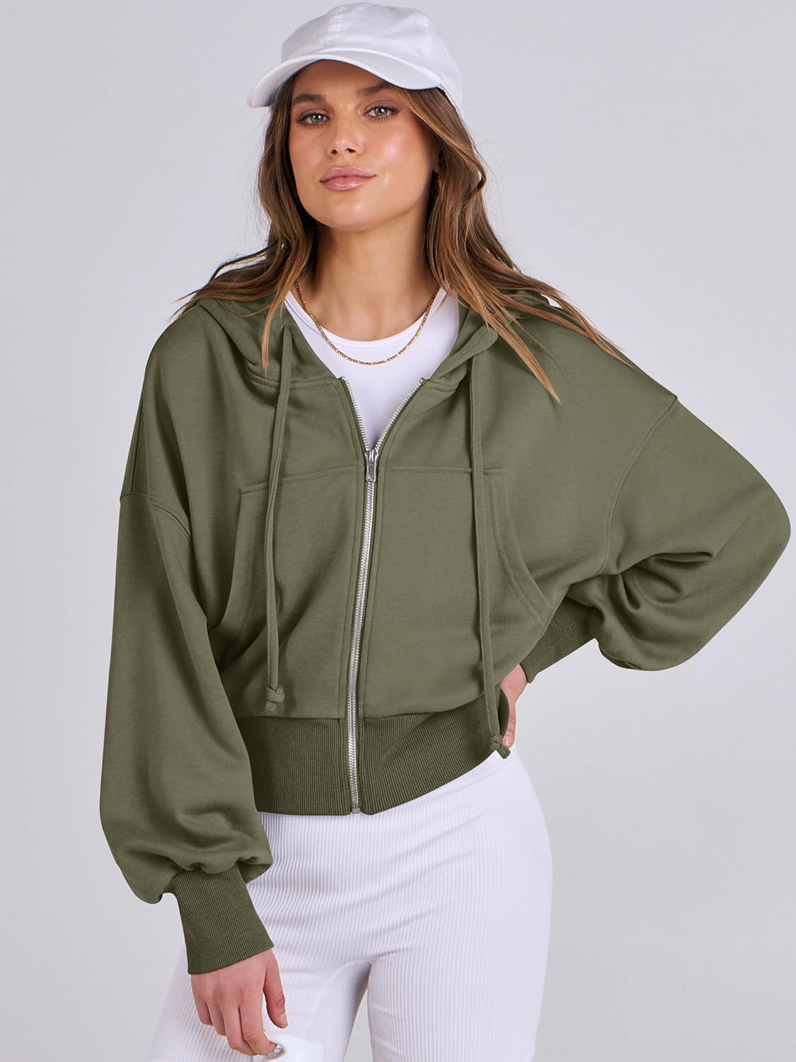 Womens Zip Up Hoodies Cropped Sweatshirts Casual Comfy Cute Zip Jackets Fashion Trendy Fall Outfits 2025 Y2K Clothes