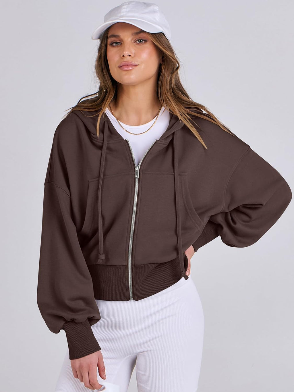 Womens Zip Up Hoodies Cropped Sweatshirts Casual Comfy Cute Zip Jackets Fashion Trendy Fall Outfits 2025 Y2K Clothes