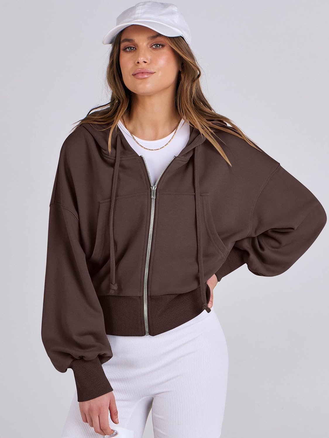 Womens Zip Up Hoodies Cropped Sweatshirts Casual Comfy Cute Zip Jackets Fashion Trendy Fall Outfits 2025 Y2K Clothes