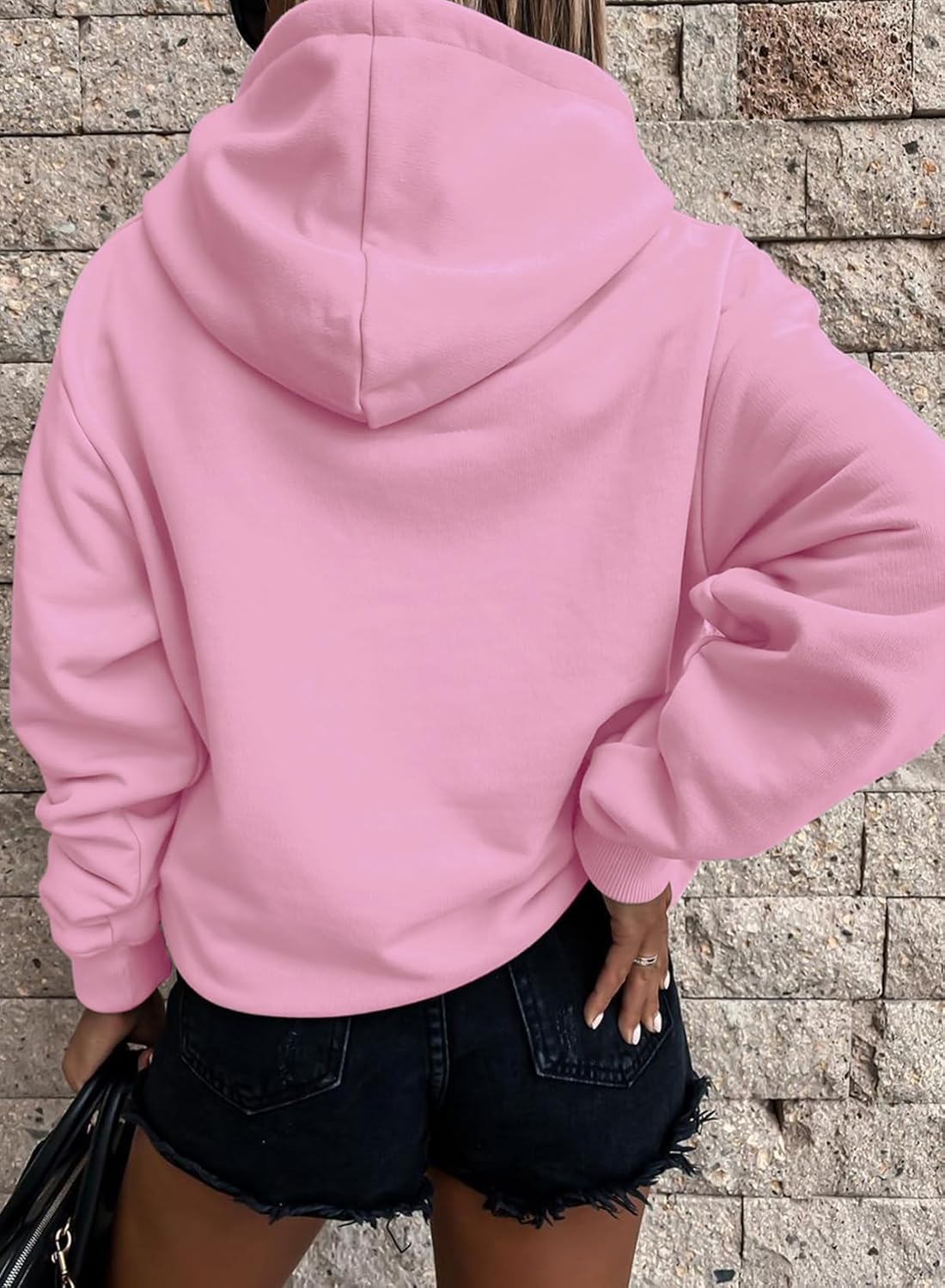 Women's Casual Hoodies Long Sleeve Solid Lightweight Pullover Tops Loose Sweatshirt with Pocket